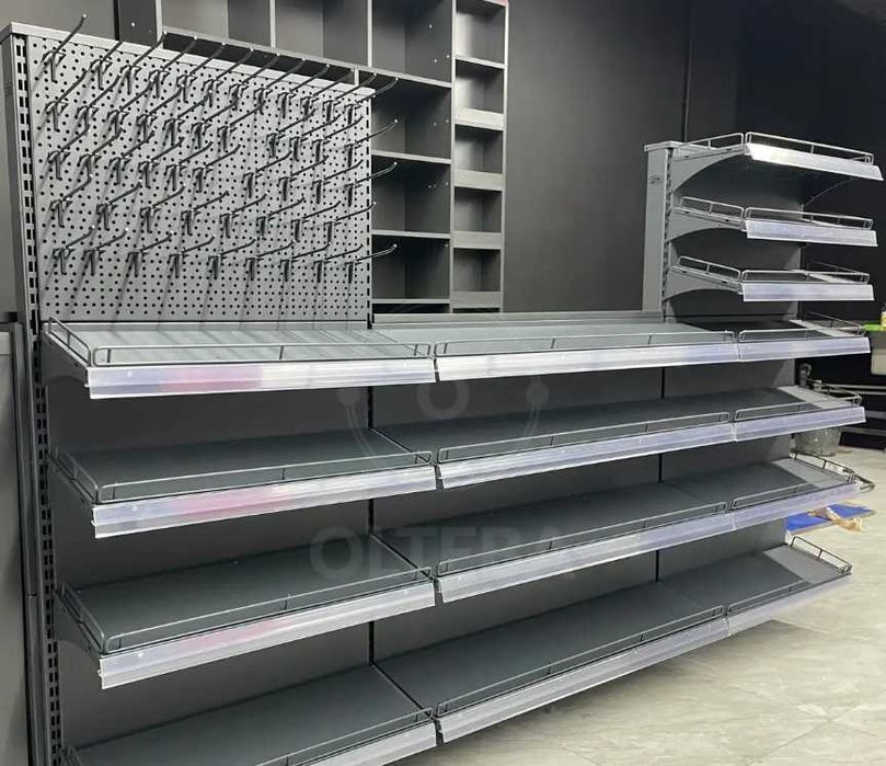 Торгове обладнання в магазин. Каси прилавки. Стелажі. Кавомодулі. Вітрини для випічки. Кондитерські полиці