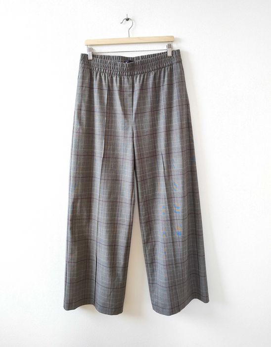 Szerokie spodnie w kratę Vintage love Marks Spencer 42 Dzwony trousers