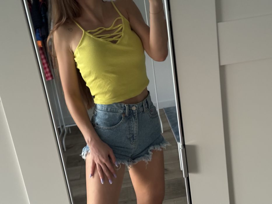 Top crop zara ozdobny przód