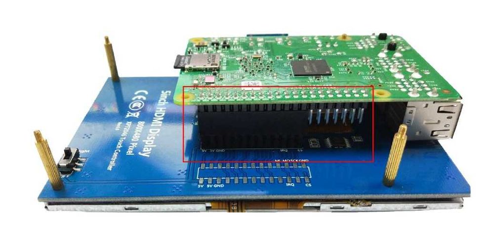 LCD TFT 5'' 800x480px HDMI+GPIO Raspberry Pi 4B/3B+/3/2/B+/Zero/Zero W