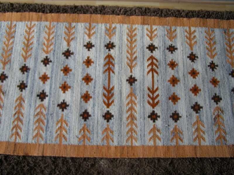 Kilim PRL "Krzyżyki i gałązki " II poł. XXw.