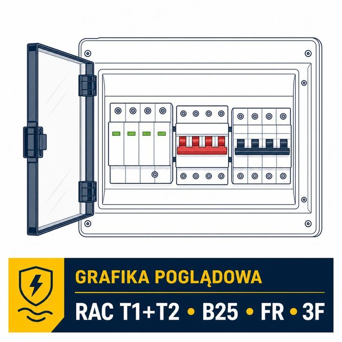 Komplet zabezpieczeń AC T1+T2 B25 FR, 3-fazowy - komponenty ABB
