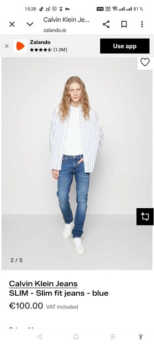 Джинсы Calvin Klein jeans USA w32 stretch blue.