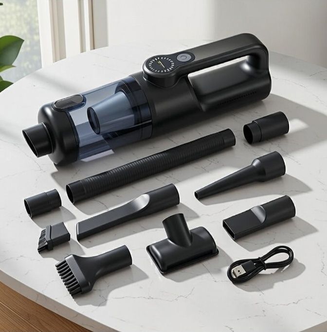 Odkurzacz Ręczny Bezprzewodowy Samochodowy 17000Pa Usb-C Mocny