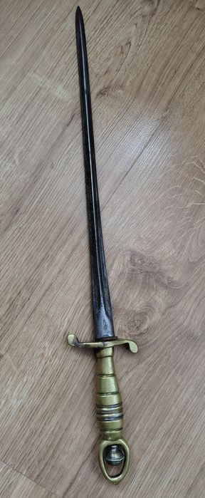 Stary kordzik, sztylet z mosiężną rękojeścią napis SZERIN ( SCHWERIN)