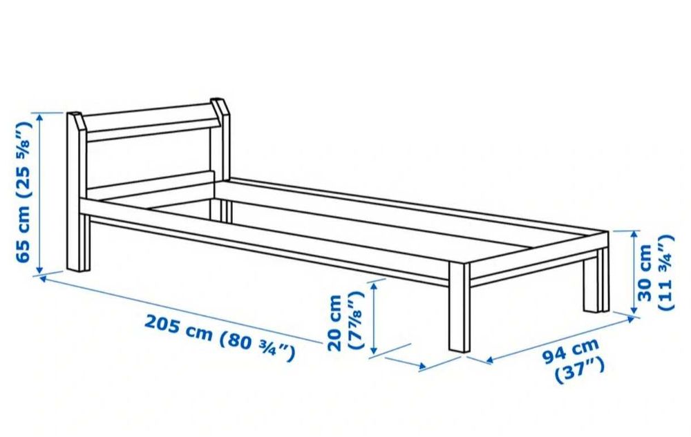Cama solteiro Ikea com estrado incluído