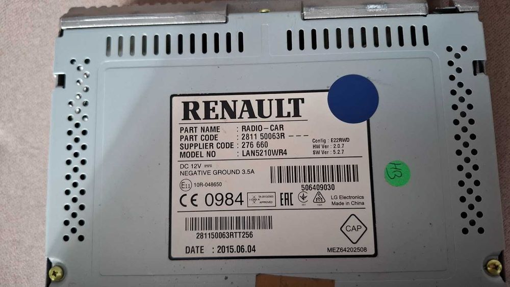 Штатна магнітола Renault