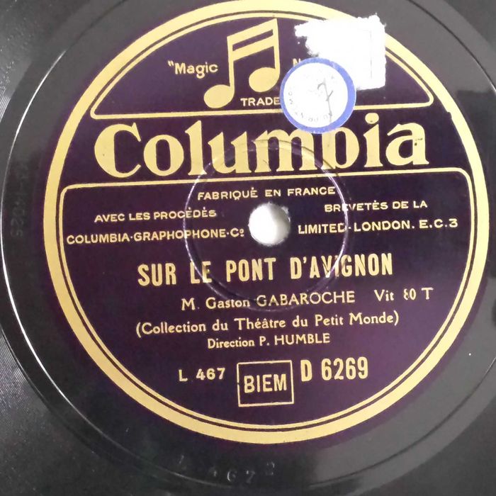 Płyta winylowa - Gabaroche-Sur le pont d'avignon/ La tour prends garde