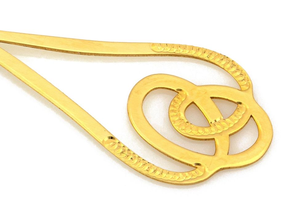 Złote kolczyki sztywne przeplatane PR 585