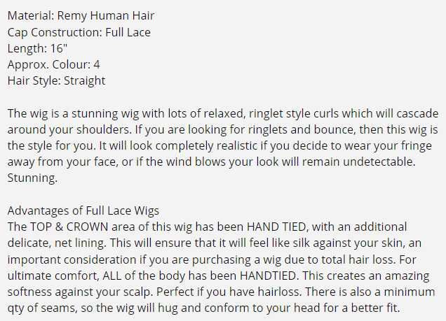 Peruca front lace (Remy Human Hair)