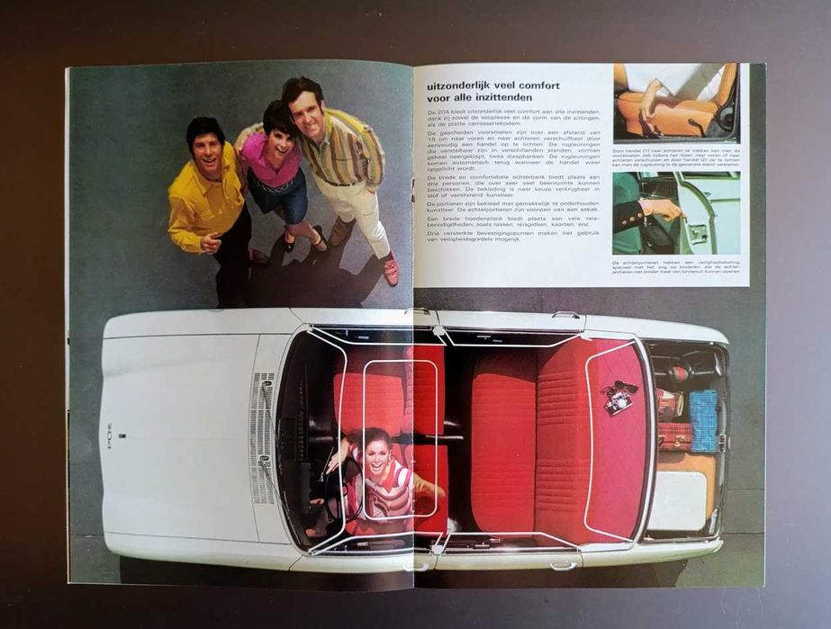 Folheto publicidade memorabilia 1968 Peugeot 204