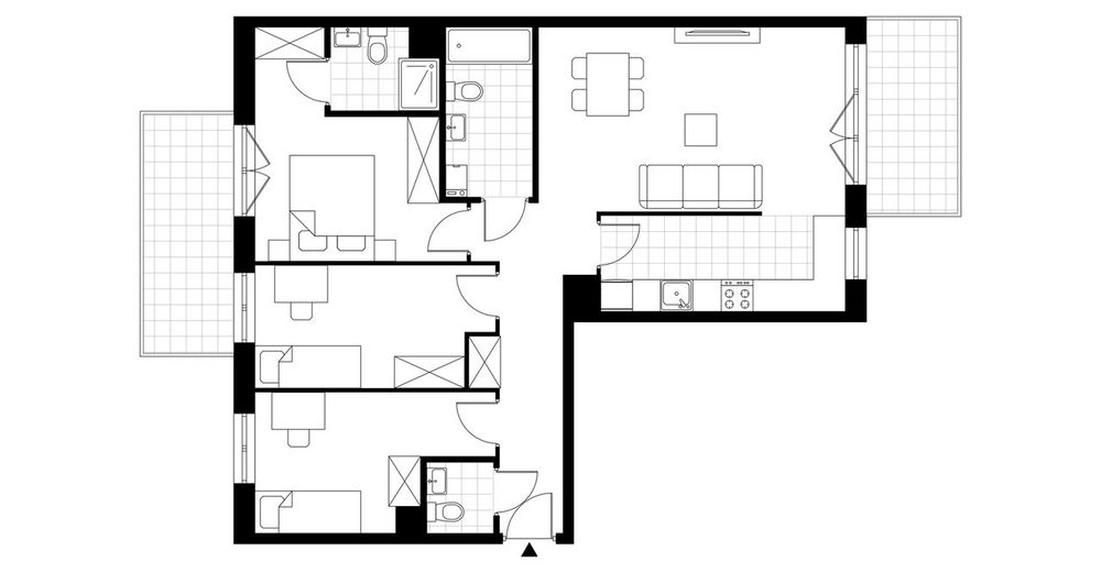 4-pokojowe mieszkanie 82m2 + 2 balkony