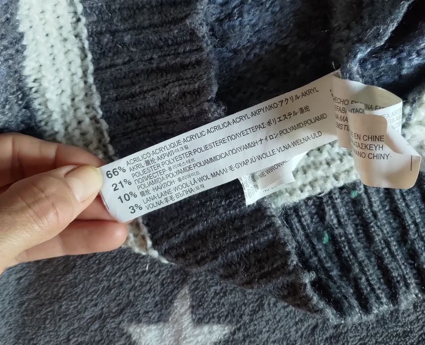 Sweter rozpinany z wełną unisex Zara 134cm