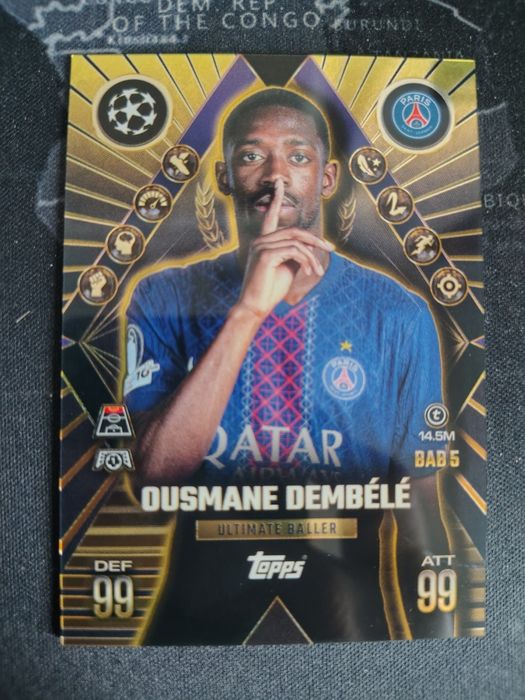 Karta specjalna TOPPS Ousmane DEMBELE Ultimate Baller DEF 99 ATT 99
