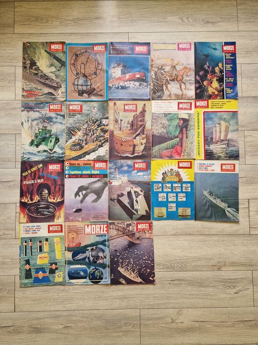 Kolekcja 18 szt. miesięcznika MORZE | Vintage PRL 1982-1990 | Stan DB/BDB
