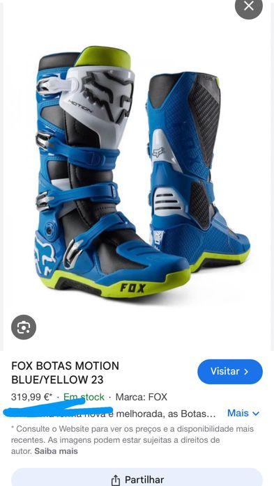 Botas FOX Motion Seminovas