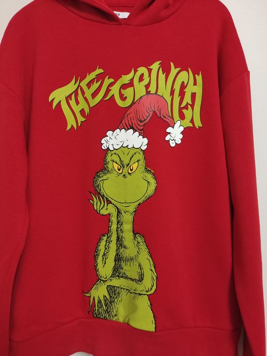Bluza ocieplana z kapturem,świąteczna,Grinch ,Cropp,r.XS