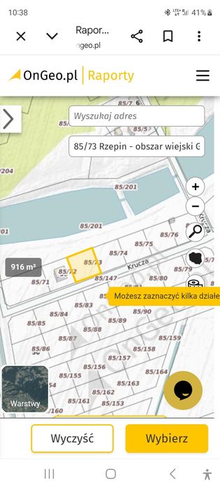 Działka budowlana przy lesie - 25 km od niemieckiej granicy Słubice/Świecko