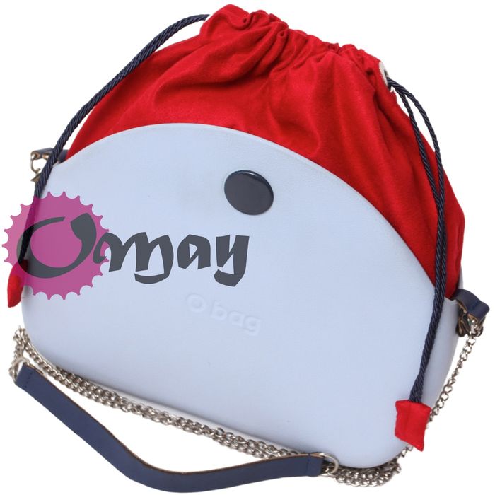 Czerwony organizer do OBAG MOON LIGHT worek eko zamsz 2 kieszenie OMAY