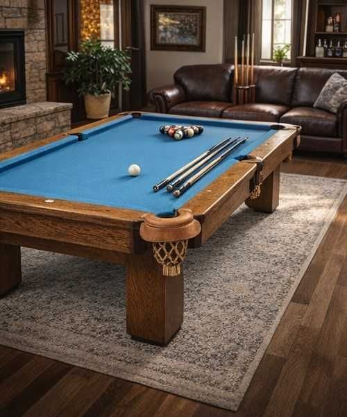 Bilard stół DREWNIANY kamień skóra jak nowy gwarancja DOWÓZ pool do św