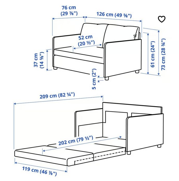 Sofá-cama  Amarelo FRIDHULT