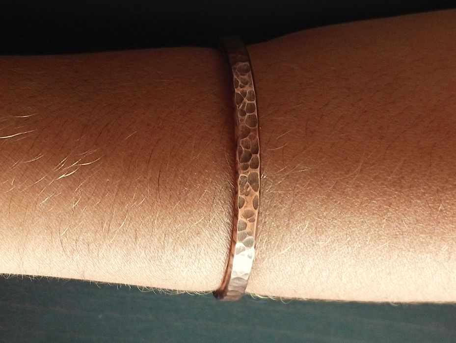 Pulseira artesanal de cobre verdadeiro. Pulseira robusta com 6mm larg.