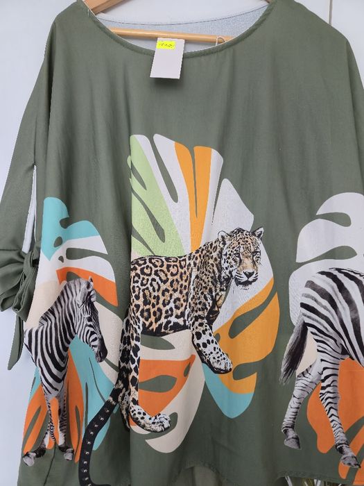 Bluzka oversize safari