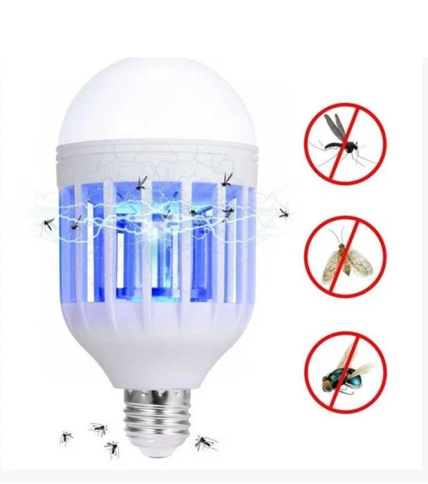 Светодиодная лампа  уничтожитель отпугиватель  от комаров насекомых