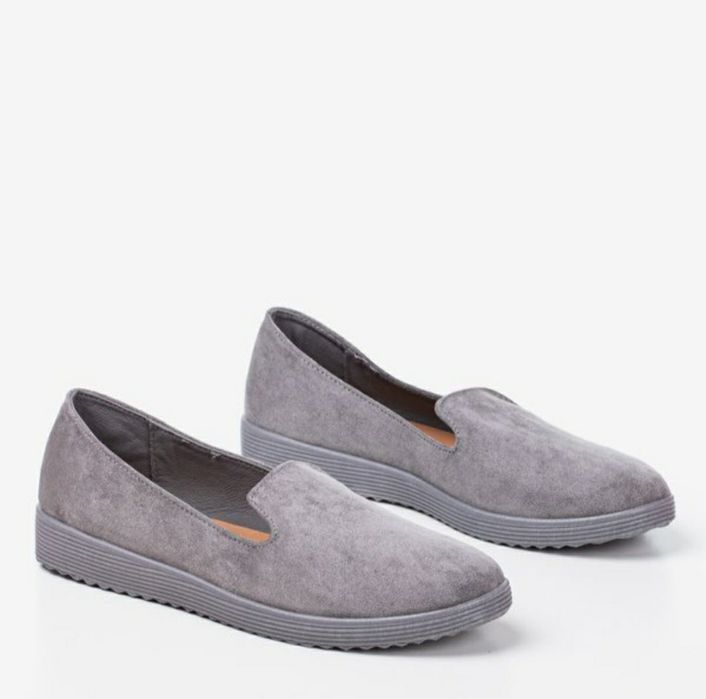 Szare damskie mokasyny. Nowe!