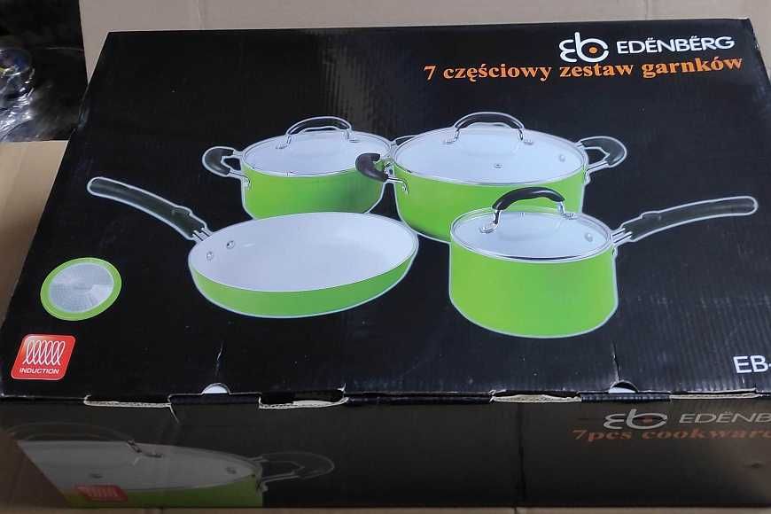 Komplet garnki z powłoką ceramiczną 7el zielone