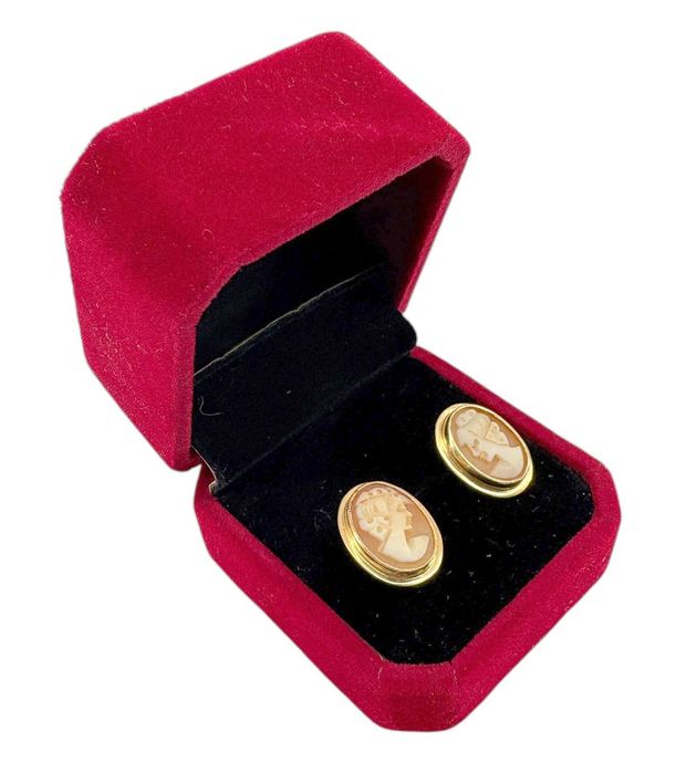 Rewelacyjne złote kolczyki Kamea 4,07G 585