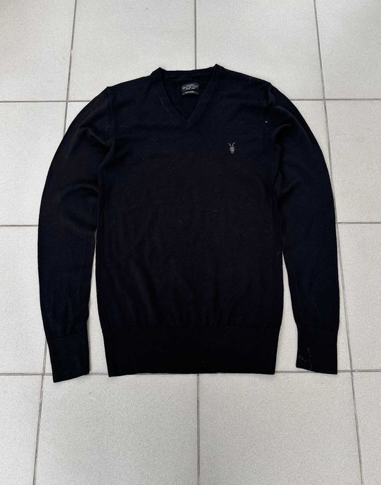 Sweter wełniany All Saints męski merino elegancki opium r. S