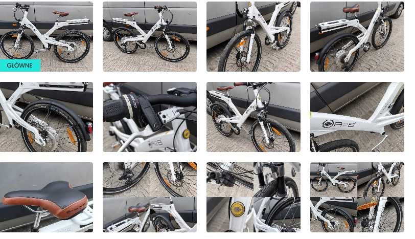 Rower elektryczny miejski 26 cali ebike e bike 250W NOWY uber wolt biały czarny czytaj opis męski damski  hamulce tarczowe