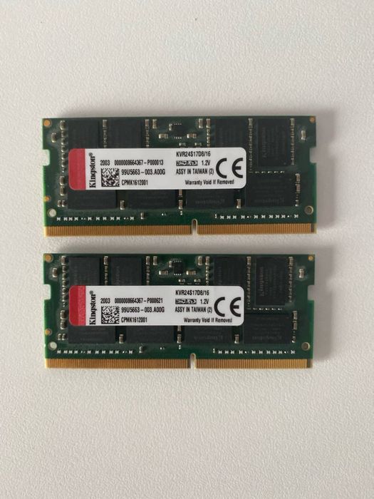 Оперативна памʼять RAM ОЗУ DDR4 Kinston 16gb x2 (32gb)SODIMM