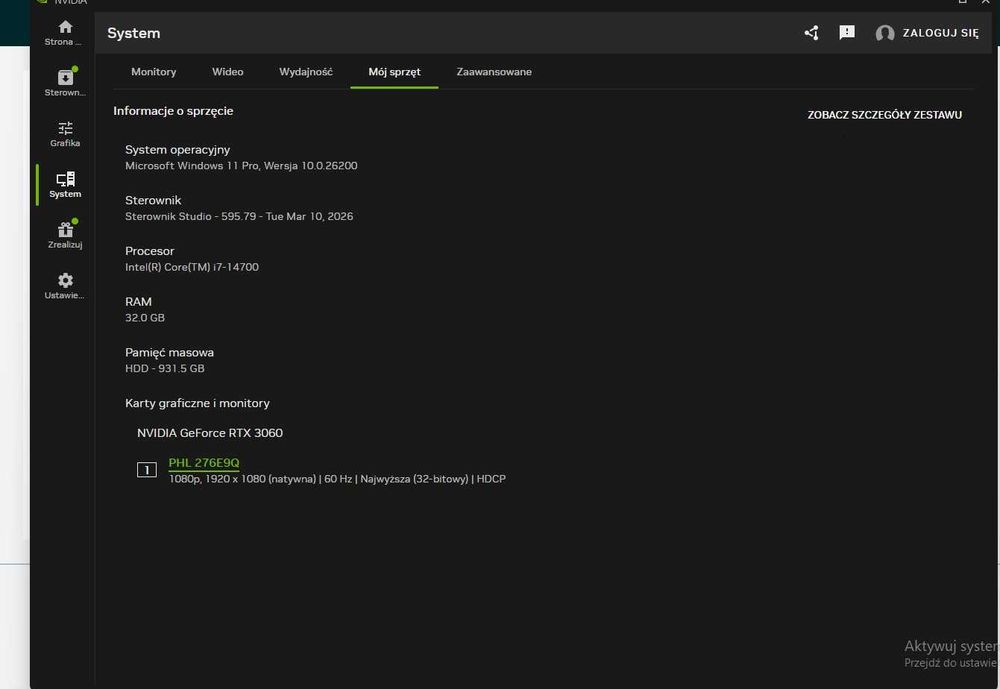 Komputer PC do Gier I7, 32GB DDr5 RTX 3060 12GB
