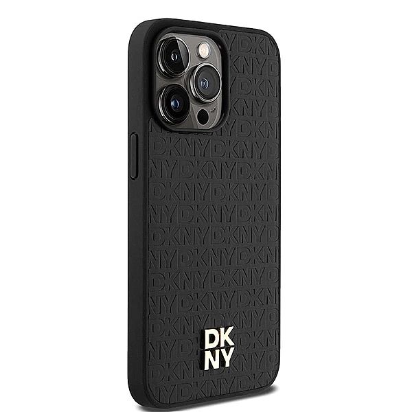 Etui DKNY Leather Monogram Pattern Metal Logo MagSafe na iPhone 15 Pro