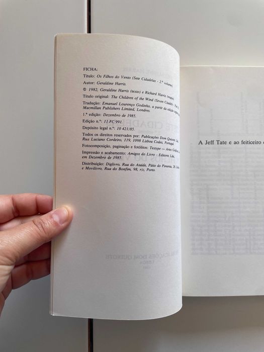 Geraldine Harris: Sete Cidadelas - Os Filhos do Vento [1985 1ª Edição]