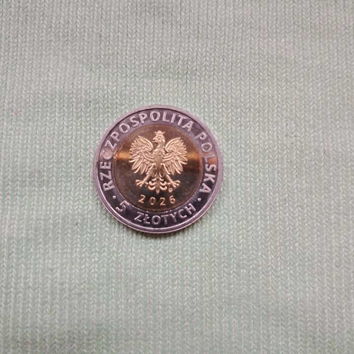 5 zł 2026 Kozłówka UNC- Destrukt (niedobicie/zapchany stempel)