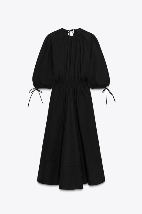 Нова  червона  міді сукня Zara (червона,чорна ,M)