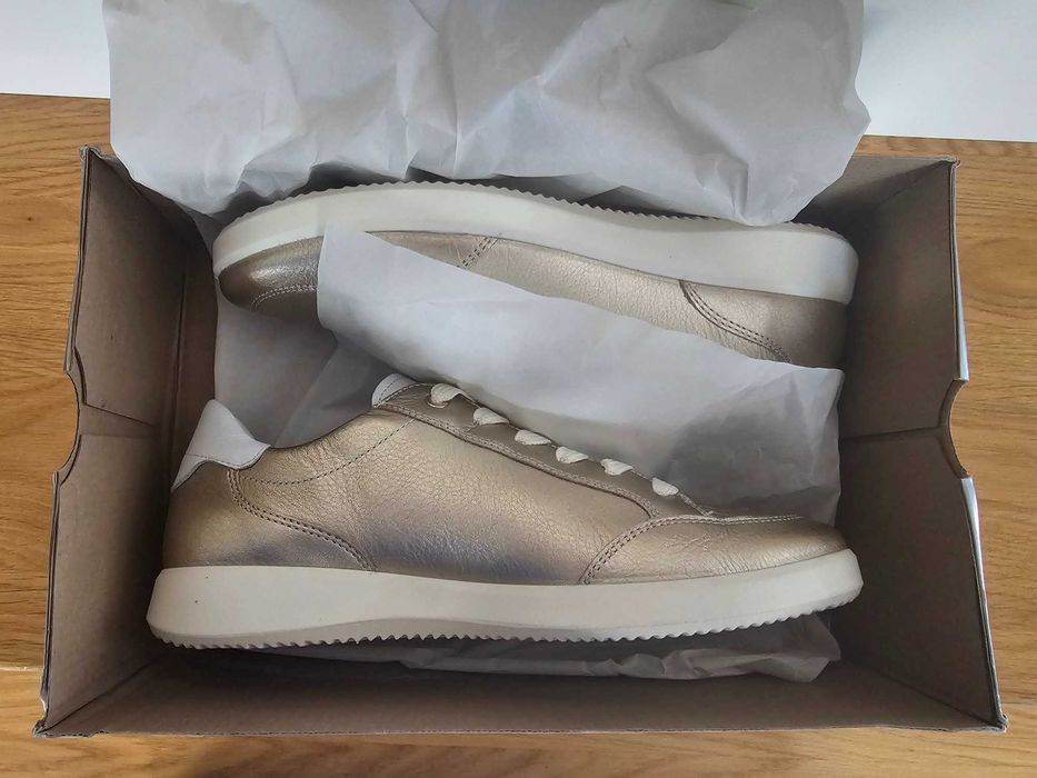 ARA Sneakersy damskie, niskie, kolor platynowo- biały, rozmiar 40