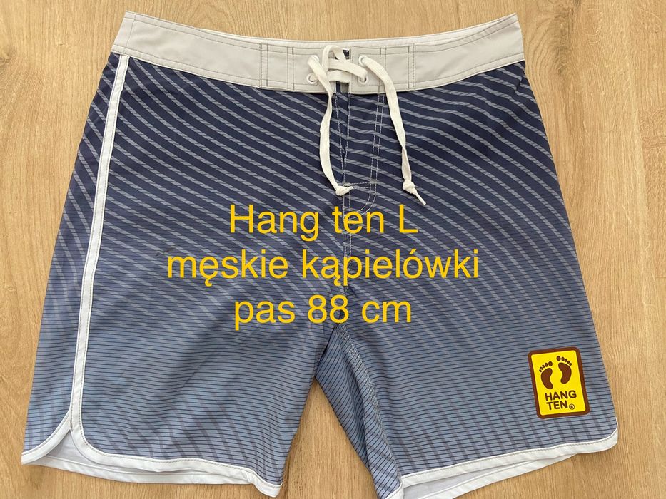 Hang ten rozm L szorty do pływania spodenki kąpielówki szare Vintage