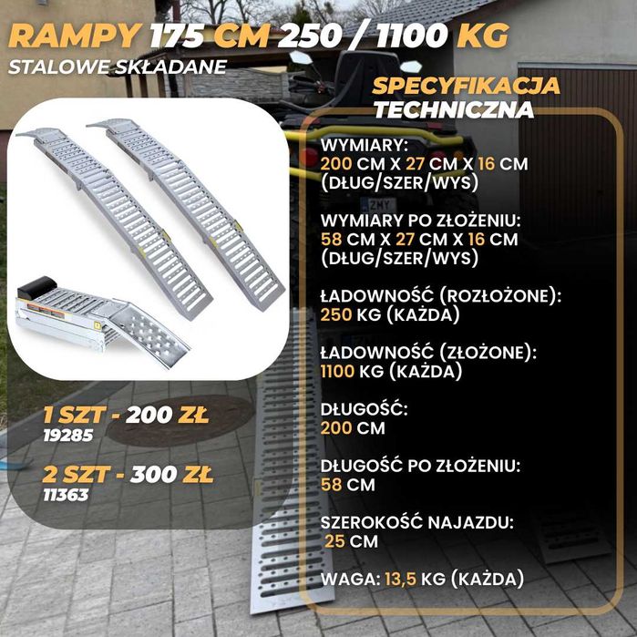 najazdy do quada motoru ATV rampy do przyczepki samochodowej - Nowe!