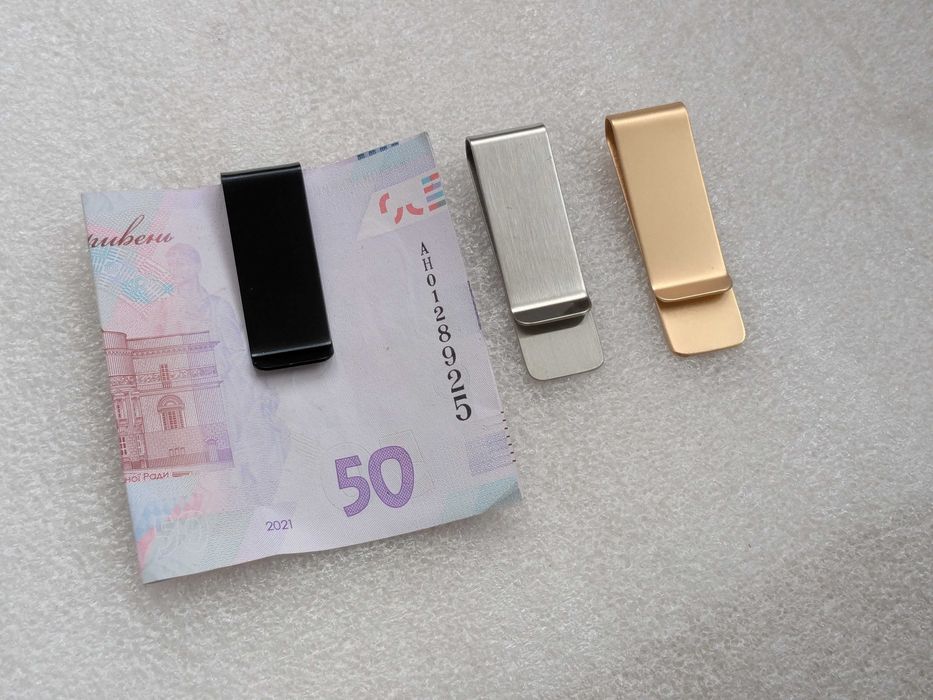 Зажим для купюр затискач для грошей клипса металл нерж для денег