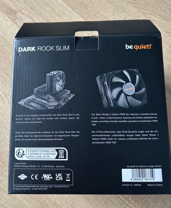 Chłodzenie procesora be quiet! Dark Rock SLIM 120 mm