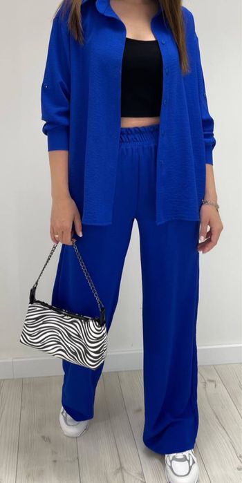 Костюм синій з креп-жатки