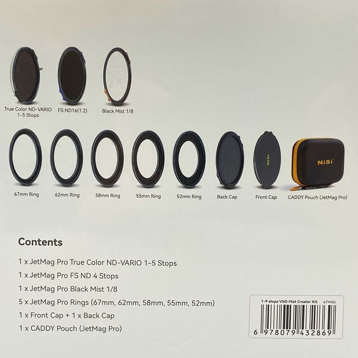 NiSi JetMag Pro 1-9 Stops VND Mist Creator Kit | 67MAG | SELADO