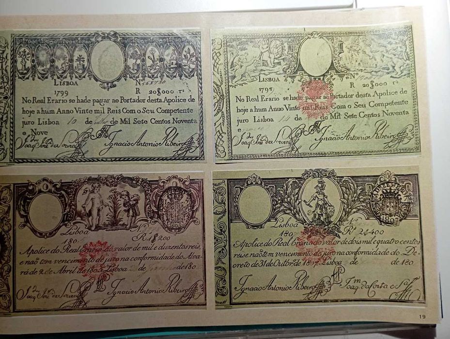 Coleção de notas e moedas do Diário de Noticias