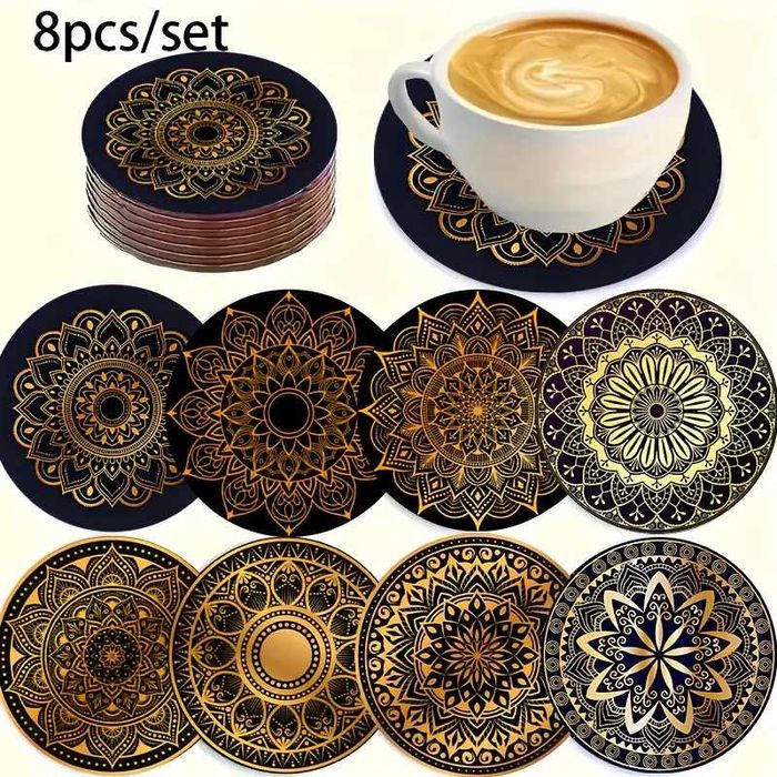 Підставки під чашки  дерев'яні, комплект 8 штук