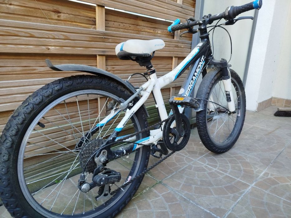 Bergamont 20” – rower dziecięcy, amortyzator, przerzutki, gotowy do jazdy, Shimano