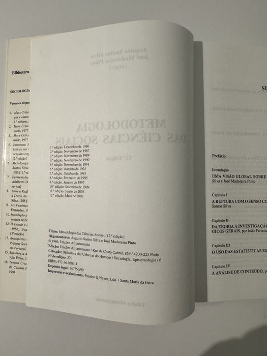 Metodologia das Ciências Sociais - edições Afrontamento